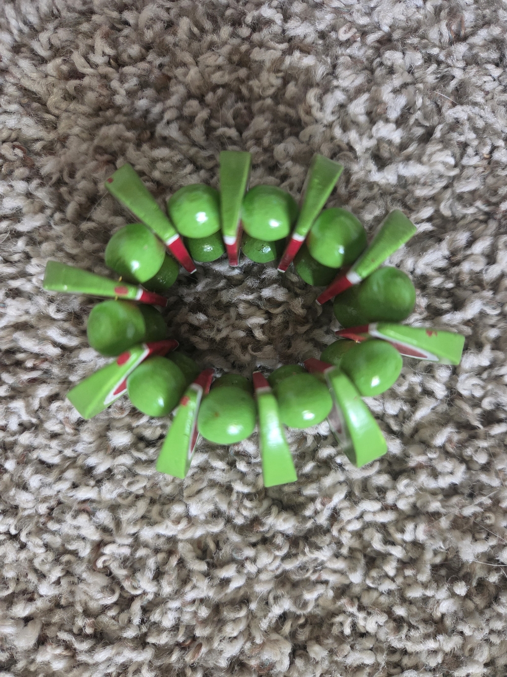 Watermelon-Themed Napkin Rings & Coasters Set in Red and Green - Picture 5 of 8